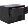 SAFAVIEH Home Collection – Lylia Black & Gold Floating Nightstand, 2 Drawer Wall-Mounted Bedside Table, Modern Ribbed Design (NST9615B)(Black/Gold)