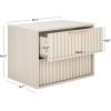 SAFAVIEH Home Collection – Lylia Black & Gold Floating Nightstand, 2 Drawer Wall-Mounted Bedside Table, Modern Ribbed Design (NST9615B)(Bleached White/Gold)