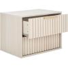 SAFAVIEH Home Collection – Lylia Black & Gold Floating Nightstand, 2 Drawer Wall-Mounted Bedside Table, Modern Ribbed Design (NST9615B)(Bleached White/Gold)