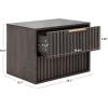 SAFAVIEH Home Collection – Lylia Black & Gold Floating Nightstand, 2 Drawer Wall-Mounted Bedside Table, Modern Ribbed Design (NST9615B)(Distressed Black/Gold)