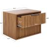 SAFAVIEH Home Collection – Lylia Black & Gold Floating Nightstand, 2 Drawer Wall-Mounted Bedside Table, Modern Ribbed Design (NST9615B)(Oak/Black)