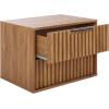 SAFAVIEH Home Collection – Lylia Black & Gold Floating Nightstand, 2 Drawer Wall-Mounted Bedside Table, Modern Ribbed Design (NST9615B)(Oak/Black)