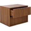 SAFAVIEH Home Collection – Lylia Black & Gold Floating Nightstand, 2 Drawer Wall-Mounted Bedside Table, Modern Ribbed Design (NST9615B)(Walnut/Black)