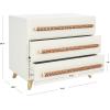 SAFAVIEH Home Collection – Raquel White 3 Drawer Chest, Mid-Century Style Dresser with Faux Leather Wrapped Drawer Pulls (CHS6602C)(White/Gold)