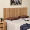 SAFAVIEH Home Collection – Telsi Bleached White Mounted Wood Headboard, King Size, Modern Vertical Slat Design, Easy Wall-Mount Bedroom Accent (HBD9600B-K)(Oak)