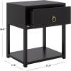 SAFAVIEH Home Collection – Yudi Turquoise Nightstand with Drawer & Shelf, Contemporary Accent Storage Table, Fully Assembled (NST9201C)(Black)