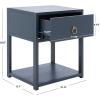 SAFAVIEH Home Collection – Yudi Turquoise Nightstand with Drawer & Shelf, Contemporary Accent Storage Table, Fully Assembled (NST9201C)(Navy)