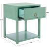 SAFAVIEH Home Collection – Yudi Turquoise Nightstand with Drawer & Shelf, Contemporary Accent Storage Table, Fully Assembled (NST9201C)(Turquoise)