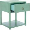SAFAVIEH Home Collection – Yudi Turquoise Nightstand with Drawer & Shelf, Contemporary Accent Storage Table, Fully Assembled (NST9201C)(Turquoise)