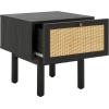 SAFAVIEH Home Collection Aino Oak 1-Drawer Nightstand(Black/Natural)