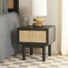SAFAVIEH Home Collection Aino Oak 1-Drawer Nightstand(Black/Natural)