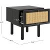 SAFAVIEH Home Collection Aino Oak 1-Drawer Nightstand(Black/Natural)