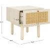 SAFAVIEH Home Collection Aino Oak 1-Drawer Nightstand(Bleached White/Natural)