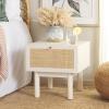 SAFAVIEH Home Collection Aino Oak 1-Drawer Nightstand(Bleached White/Natural)