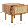 SAFAVIEH Home Collection Aino Oak 1-Drawer Nightstand(Oak/Natural)