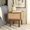 SAFAVIEH Home Collection Aino Oak 1-Drawer Nightstand(Walnut/Natural)