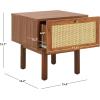 SAFAVIEH Home Collection Aino Oak 1-Drawer Nightstand(Walnut/Natural)