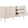 SAFAVIEH Home Collection Axelle Bleached White/Gold 6-Drawer Dresser