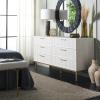 SAFAVIEH Home Collection Axelle Bleached White/Gold 6-Drawer Dresser