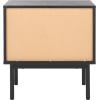 SAFAVIEH Home Collection Axelle Oak/Black 2-Drawer Nightstand(Black/Black)