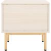 SAFAVIEH Home Collection Axelle Oak/Black 2-Drawer Nightstand(Bleached White/Gold)