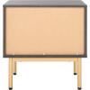 SAFAVIEH Home Collection Axelle Oak/Black 2-Drawer Nightstand(Distressed Black/Gold)