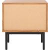 SAFAVIEH Home Collection Axelle Oak/Black 2-Drawer Nightstand(Oak/Black)