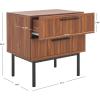 SAFAVIEH Home Collection Axelle Oak/Black 2-Drawer Nightstand(Walnut/Black)