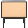 SAFAVIEH Home Collection Axelle Walnut/Black 1-Drawer Nightstand(Black/Black)