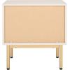SAFAVIEH Home Collection Axelle Walnut/Black 1-Drawer Nightstand(Bleached White/Gold)