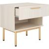 SAFAVIEH Home Collection Axelle Walnut/Black 1-Drawer Nightstand(Bleached White/Gold)