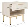 SAFAVIEH Home Collection Axelle Walnut/Black 1-Drawer Nightstand(Bleached White/Gold)