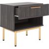 SAFAVIEH Home Collection Axelle Walnut/Black 1-Drawer Nightstand(Distressed Black/Gold)