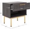 SAFAVIEH Home Collection Axelle Walnut/Black 1-Drawer Nightstand(Distressed Black/Gold)