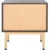 SAFAVIEH Home Collection Axelle Walnut/Black 1-Drawer Nightstand(Distressed Black/Gold)