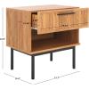 SAFAVIEH Home Collection Axelle Walnut/Black 1-Drawer Nightstand(Oak/Black)