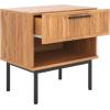 SAFAVIEH Home Collection Axelle Walnut/Black 1-Drawer Nightstand(Oak/Black)