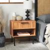 SAFAVIEH Home Collection Axelle Walnut/Black 1-Drawer Nightstand(Oak/Black)