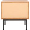 SAFAVIEH Home Collection Axelle Walnut/Black 1-Drawer Nightstand(Oak/Black)