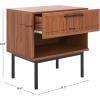 SAFAVIEH Home Collection Axelle Walnut/Black 1-Drawer Nightstand(Walnut/Black)