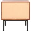 SAFAVIEH Home Collection Axelle Walnut/Black 1-Drawer Nightstand(Walnut/Black)