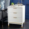 SAFAVIEH Home Collection Baskin White 3-Drawer Accent Table (Fully Assembled)