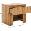 SAFAVIEH Home Collection Conall Oak Brown 1-Drawer Storage Nightstand Table(Oak)