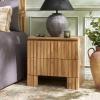 SAFAVIEH Home Collection Conall Oak Brown 2-Drawer Storage Nightstand Table(Oak)