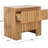 SAFAVIEH Home Collection Conall Oak Brown 2-Drawer Storage Nightstand Table(Oak)