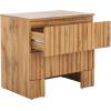 SAFAVIEH Home Collection Conall Oak Brown 2-Drawer Storage Nightstand Table(Oak)