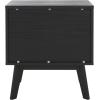 SAFAVIEH Home Collection ESMA Distressed Black 1-Drawer 1-Shelf Nightstand(Black)