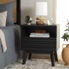 SAFAVIEH Home Collection ESMA Distressed Black 1-Drawer 1-Shelf Nightstand(Black)