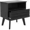 SAFAVIEH Home Collection ESMA Distressed Black 1-Drawer 1-Shelf Nightstand(Black)