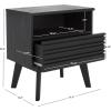 SAFAVIEH Home Collection ESMA Distressed Black 1-Drawer 1-Shelf Nightstand(Black)